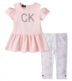 Calvin Klein 2 Piece Dress/Leggings Set (Little Girls)