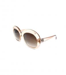 Transparent Brown Oversized Sunglasses