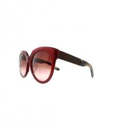 Bottega Veneta Red Oversized Sunglasses