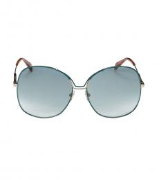 Givenchy Gold Blue Round Sunglasses