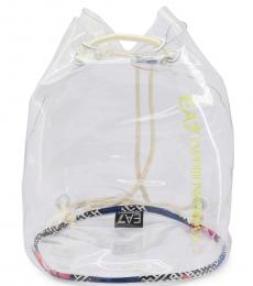 Emporio Armani White Transparent Large Backpack