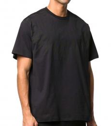 Black Cotton Fair Isle Thunderbolt T-Shirt