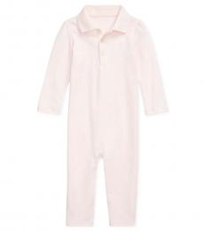 Baby Girls Delicate Pink Cotton Coverall