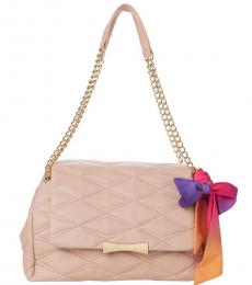 Betsey Johnson Beige Amber Large Shoulder Bag