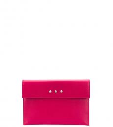 Alexander McQueen Dark Pink Skull Envelope Clutch