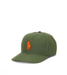 Olive Twill High-Crown Ball Cap