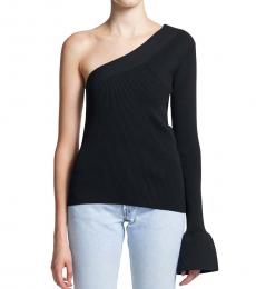 Theory Black One-Shoulder Sweater