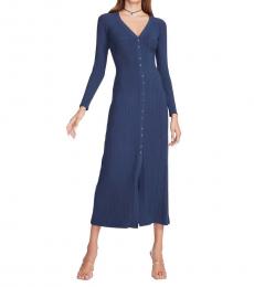 Betsey Johnson Dark Blue Rib Knit Midi Dress