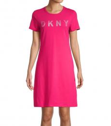 DKNY Pink Logo T-Shirt Dress