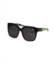 Black Green Square Sunglasses