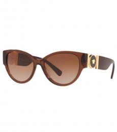 Brown Gradient Gold Sunglasses