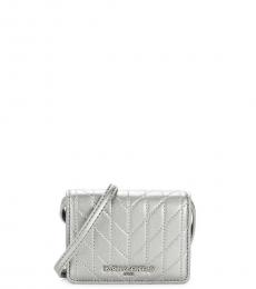 Karl Lagerfeld Silver Nicolette Micro Crossbody Bag