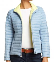 Michael Kors Light Blue Short Packable Puffer Coat