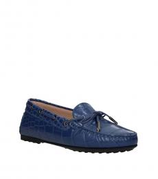 Tod's Blue Front Bow Lace Loafers