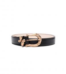 Versace Black Embellished Buckle Belt