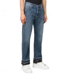 Alexander McQueen Blue Straight Leg Denim Jeans