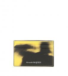 Alexander McQueen Yellow Black Printed Card Holder