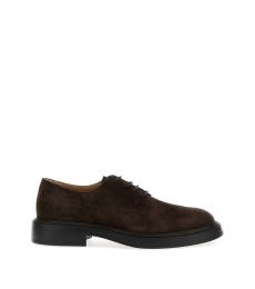Tod's Dark Brown Suede Lace Up Shoes