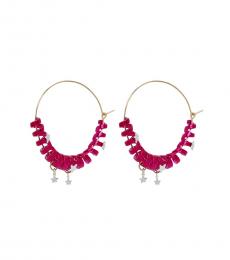 Betsey Johnson Dark Pink Coil Hoop Earrings