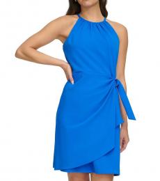 DKNY Royal Blue Halter Neck Dress