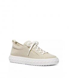 Michael Kors Pale Gold Knit Lace Up Sneakers
