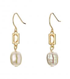 Ralph Lauren Golden Pearl Drop Earrings 