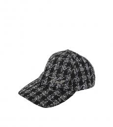 Karl Lagerfeld Black Tweed Baseball Cap