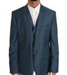 Navy Blue 2 Piece Wool Martini Vest Blazer