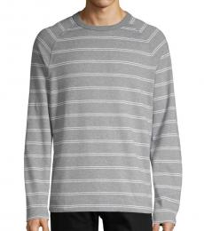 Hugo Boss Grey Striped Cotton Long-Sleeve Sweatshirt