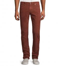 AG Adriano Goldschmied Sulfur Red Matchbox Slim Straight Pants