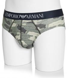 Emporio Armani Camo Print Allover Logo Stretch Underwear