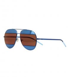 Christian Dior Blue-Brown Mirror Aviator Sunglasses