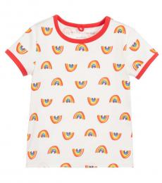 Little Girls Ivory Rainbow T-Shirt