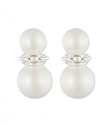 Pearl Double Link Stud Earrings