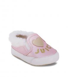 Juicy Couture Baby Girls Pink Glitter Logo Sneakers