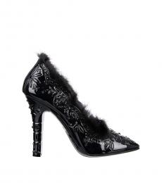 Black Cinderella Fur Heels