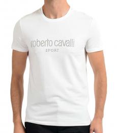 Roberto Cavalli White Graphic Print T-Shirt