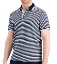 Michael Kors Navy Blue Greenwich Modern-Fit Stripe Polo