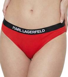 Karl Lagerfeld Red Logo Waistband Bikini Bottoms