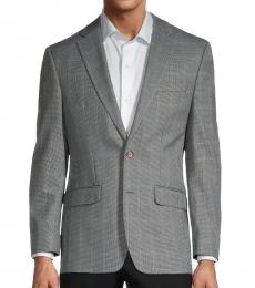 Grey Regular-Fit Windowpane Coat