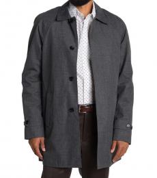 Dark Grey Raglan Sleeve Slim Fit Coat