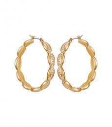 Vince Camuto Golden Pave Crystal Hoop Earrings