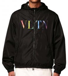 Valentino Garavani Black Multicolor Logo Nylon Jacket