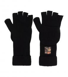Emporio Armani Black Fingerless Gloves
