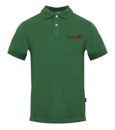 Philipp Plein Green Slim Fit Logo Polo