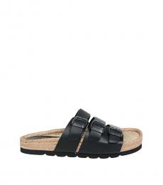 Neil Barrett Black Tribuckle Espadrille Sandals