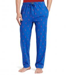 Ralph Lauren Sapphire Pony-Print Jersey Pajama Pants
