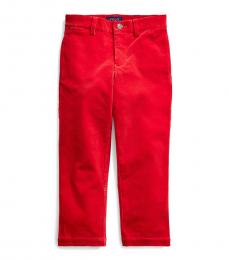 Ralph Lauren Little Boys Red Slim Fit Corduroy Pants