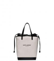 Saint Laurent Gray Drawstring Medium Bucket Bag