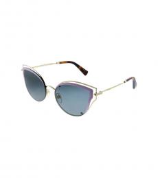 Valentino Garavani Blue-Pink Gold Cat-Eye Sunglasses